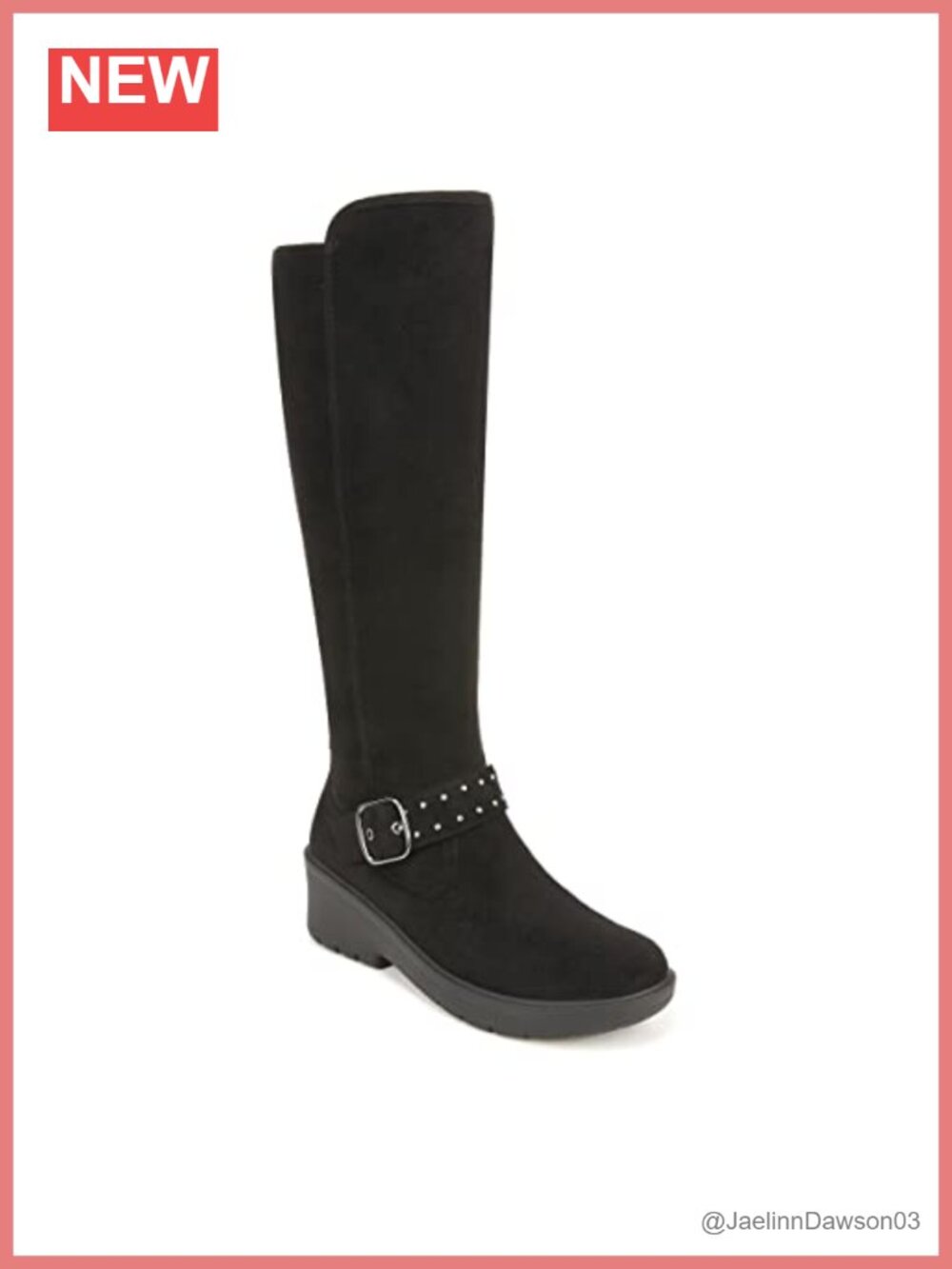 Knee High Fashion Boots Side Zip Wedge Heel Comfort Stretch Microfiber